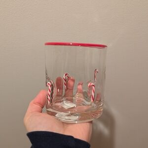Anthropologie Candy Cane Glass Tumbler Cup